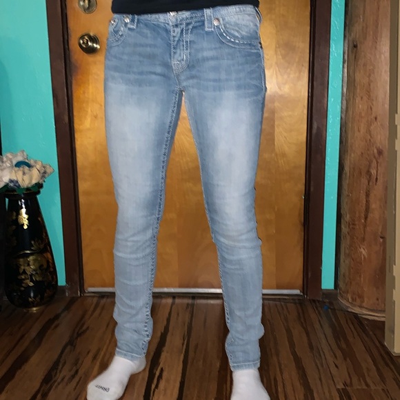 MISS ME Woman's  Signature Skinny blue denim Jean Sz‎ 27 - Picture 2 of 10